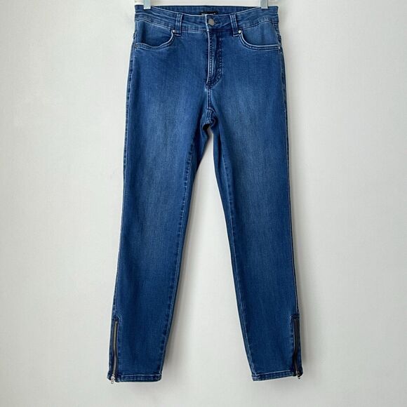 Universal Standard Jeans 4 True Blue Zipper Hem Seine Skinny 27” - Picture 9 of 10